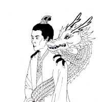 gaunt Jingyan with a dragon wrapped around his body